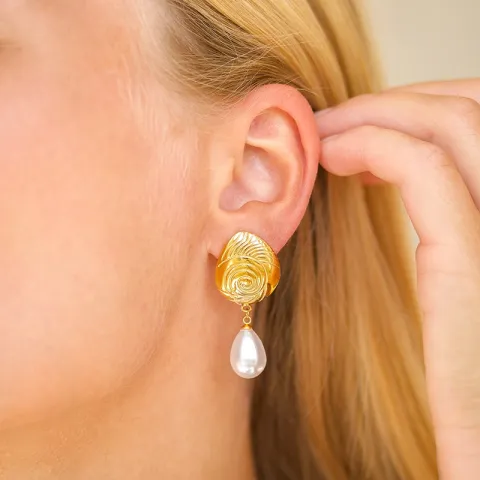 Wasserfester Ohrringe in vergoldetem Stahl - OCEANA