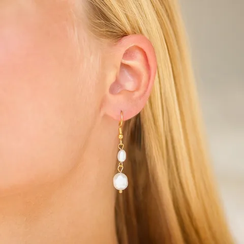 Wasserfester Perle Ohrringe in vergoldetem Stahl - OCEANA