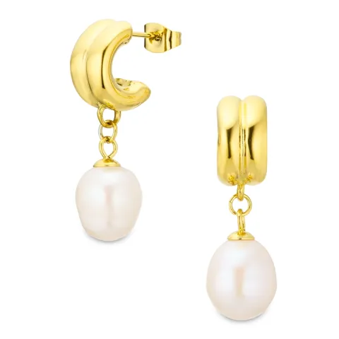 Wasserfester Perle Ohrringe in vergoldetem Stahl - OCEANA