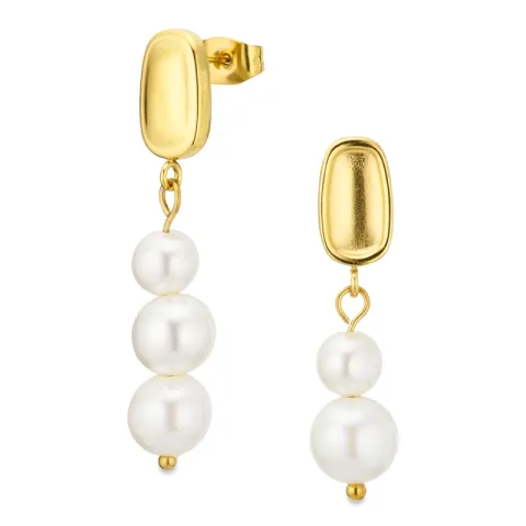 Wasserfester Perle Ohrringe in vergoldetem Stahl - OCEANA