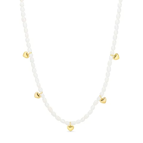 Wasserfest Herz Halskette aus vergoldetem Stahl - OCEANA