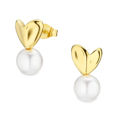 Wasserfester Herz Ohrringe in vergoldetem Stahl - OCEANA