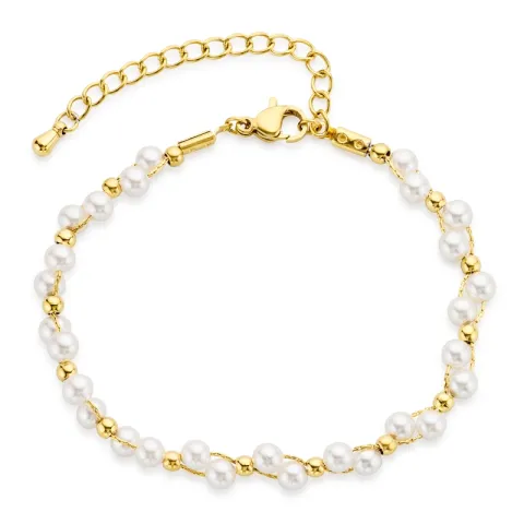 Wasserfest Perle Armband aus vergoldetem Stahl - OCEANA