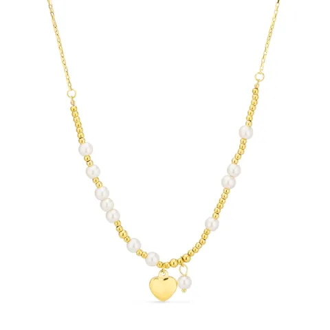 Wasserfest Herz Halskette aus vergoldetem Stahl - OCEANA