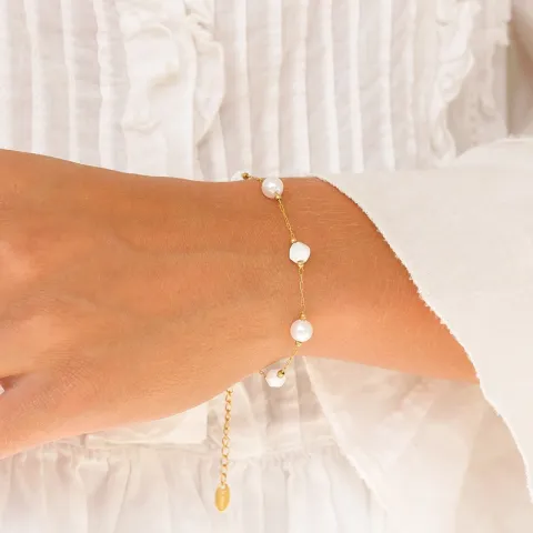 Wasserfest Perle Armband aus vergoldetem Stahl - OCEANA