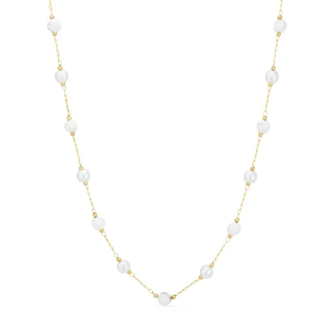Wasserfest Perle Halskette aus vergoldetem Stahl - OCEANA