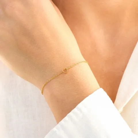 Wasserfest Herz Armband aus vergoldetem Stahl - OCEANA