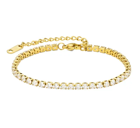 Wasserfest Zirkon Armband aus vergoldetem Stahl - OCEANA
