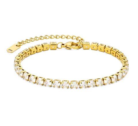 Wasserfest Zirkon Armband aus vergoldetem Stahl - OCEANA