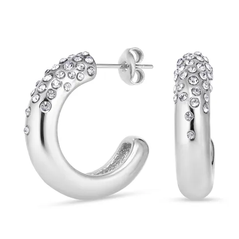 Wasserfester Zirkon Halbkreolen in Stahl - OCEANA