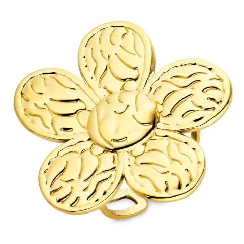 Wasserfest Blumen Ring aus vergoldetem Edelstahl - OCEANA