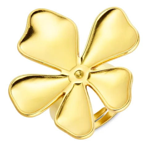 Wasserfest Blumen Ring aus vergoldetem Edelstahl - OCEANA