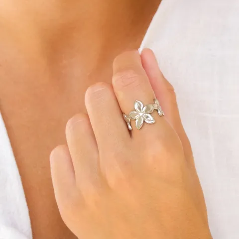 Wasserfest Blumen Ring aus Stahl - OCEANA