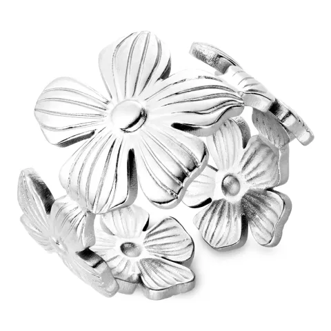 Wasserfest Blumen Ring aus Stahl - OCEANA