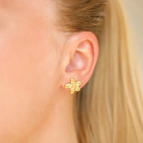 Wasserfester Blumen Ohrringe in vergoldetem Stahl - OCEANA