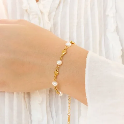 Wasserfest Herz Armband aus vergoldetem Stahl - OCEANA