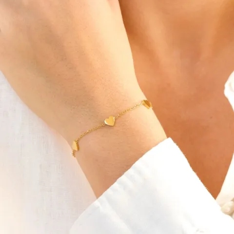 Wasserfest Herz Armband aus vergoldetem Stahl - OCEANA