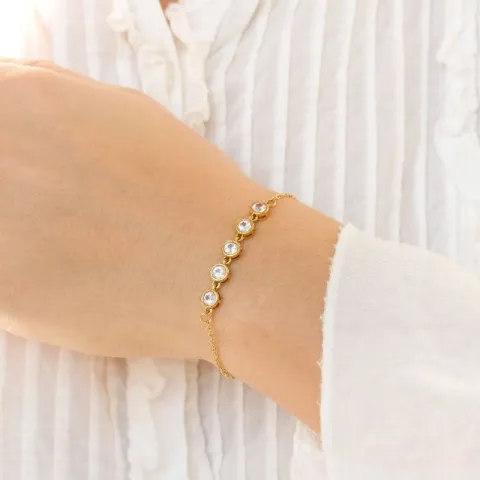 Wasserfest Zirkon Armband aus vergoldetem Stahl - OCEANA