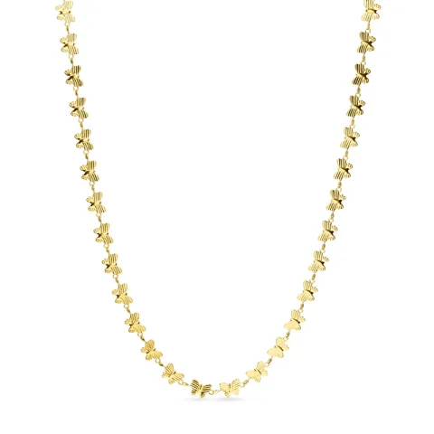 Wasserfest Schmetterling Halskette aus vergoldetem Stahl - OCEANA