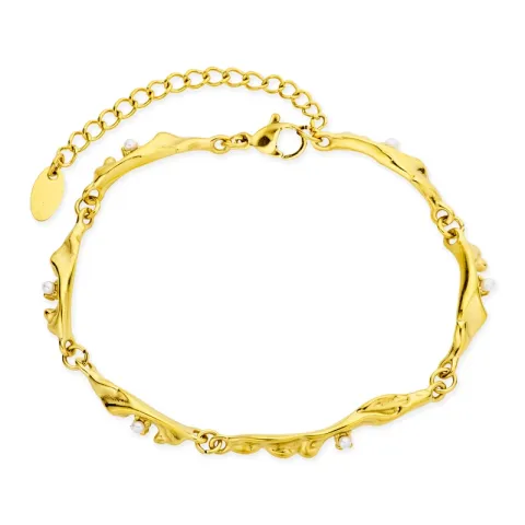 Wasserfest Perle Armband aus vergoldetem Stahl - OCEANA