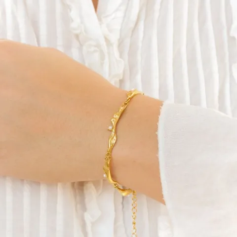 Wasserfest Perle Armband aus vergoldetem Stahl - OCEANA