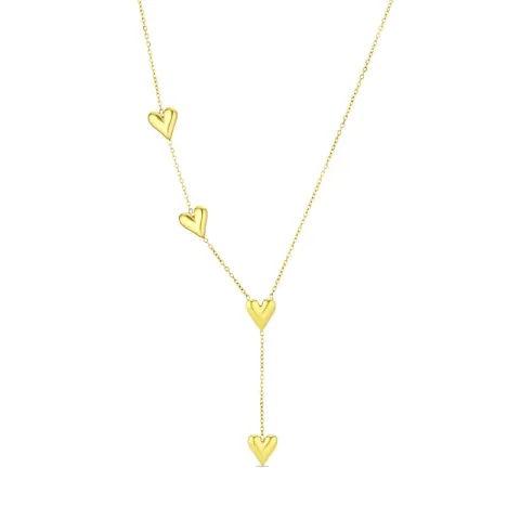 Wasserfest Herz Halskette aus vergoldetem Stahl - OCEANA