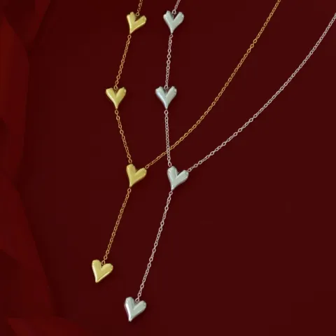 Wasserfest Herz Halskette aus Stahl - OCEANA