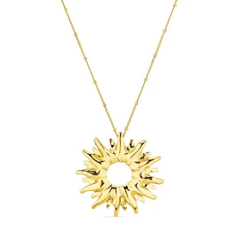 Wasserfest Sonne Halskette aus vergoldetem Stahl - OCEANA
