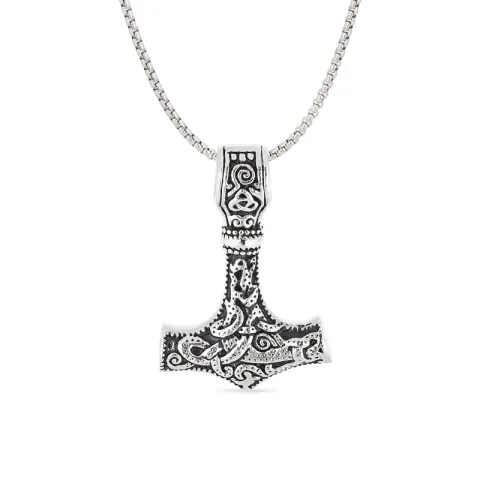 Wasserfest Thors Hammer Halskette aus Stahl - OCEANA