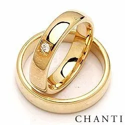 trauringe aus 14 Karat Gold 0,05 ct - set