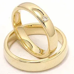 Trauringe in 9 Karat Gold 0,05 ct