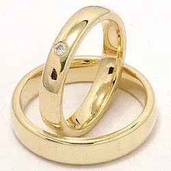 Trauringe in 9 Karat Gold 0,05 ct