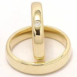 Trauringe in 9 Karat Gold 0,05 ct