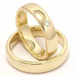 Trauringe in 9 Karat Gold 0,05 ct