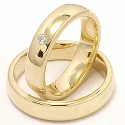 Trauringe in 9 Karat Gold 0,05 ct