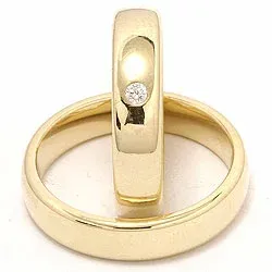 Trauringe in 9 Karat Gold 0,05 ct