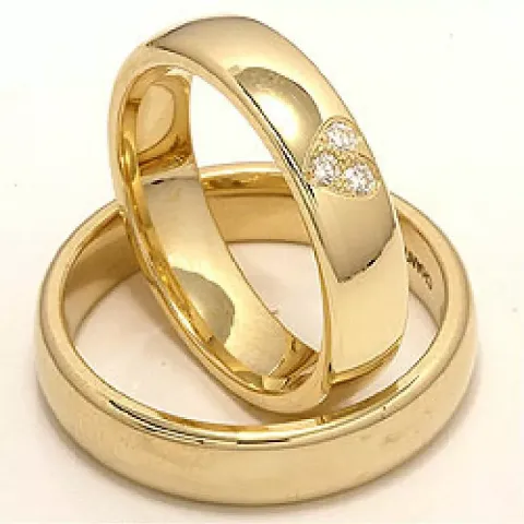 Herz trauringe aus 9 Karat Gold 0,075 ct - set