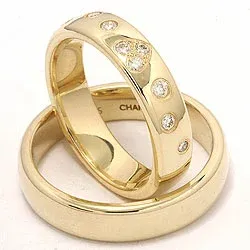 Herz trauringe aus 9 Karat Gold 0,225 ct - set