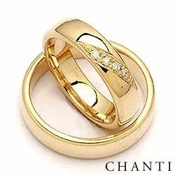 Trauringe in 9 Karat Gold 0,04 ct