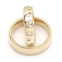 Herz trauringe aus 9 Karat Gold 0,225 ct - set