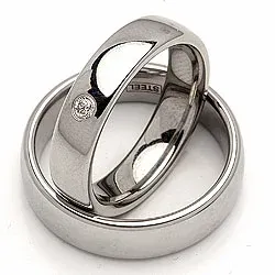 Trauringe in Stahl 0,05 ct