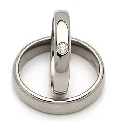 Trauringe in Titan 0,05 ct