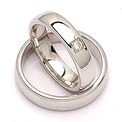 Trauringe in Silber 0,05 ct