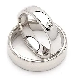Trauringe in Silber 0,05 ct