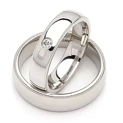 Trauringe in Silber 0,05 ct