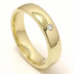 Trauring in 9 Karat Gold 0,05 ct