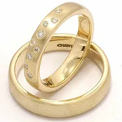 Trauringe aus 14 Karat Gold 0,126 ct - set