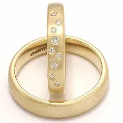 Trauringe aus 14 Karat Gold 0,126 ct - set