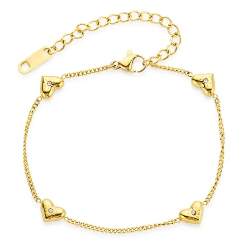 Wasserfest Herz Armband aus vergoldetem Stahl - OCEANA