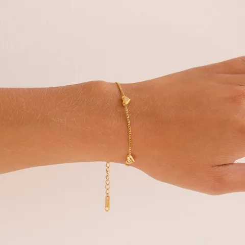 Wasserfest Herz Armband aus vergoldetem Stahl - OCEANA